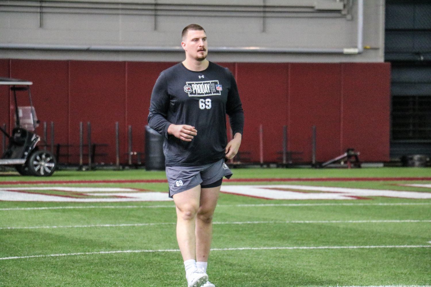 Nick Gargiulo gets warmed up for his athletic tests